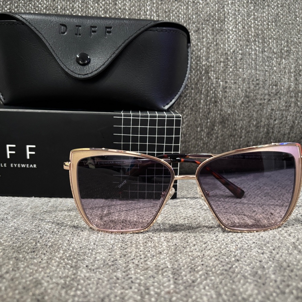 Diff Eyewear Grace Pink/gold Sunglasses